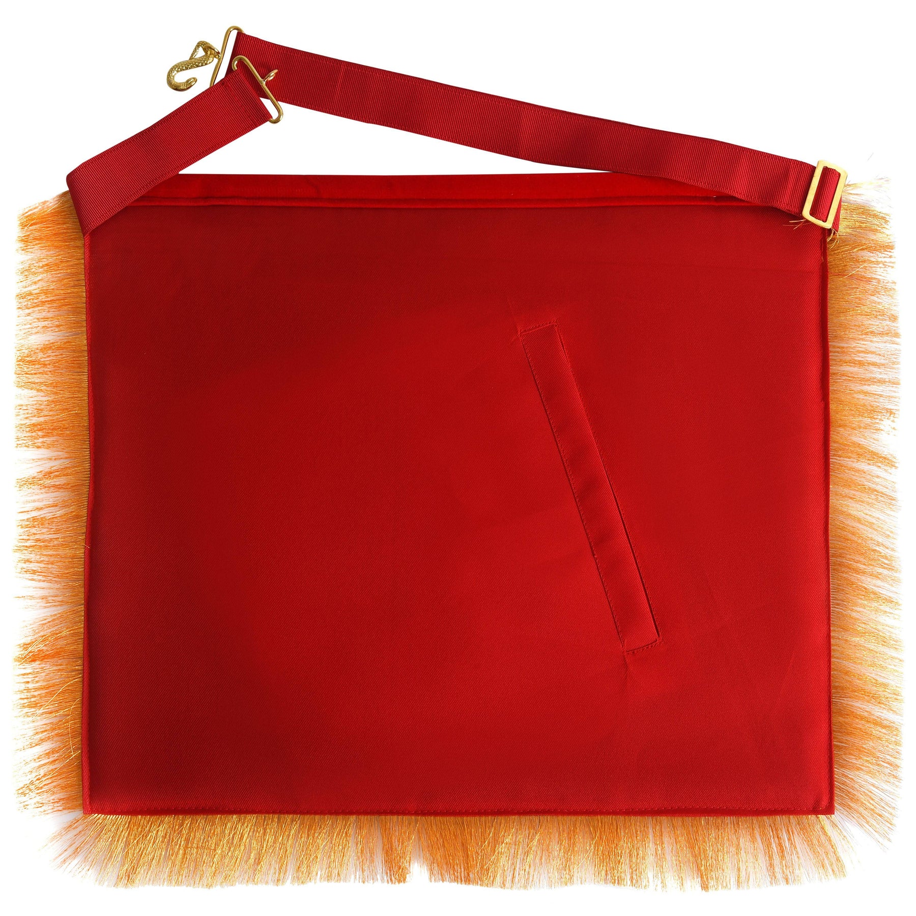 Past High Priest Royal Arch Chapter Apron - Red Velvet with Fringe Tassels