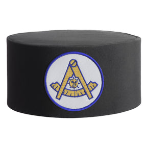 Past Master Blue Lodge California Regulation Crown Cap - White Patch With Blue Border - Bricks Masons