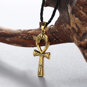 Ancient Egypt Necklace - Ankh Cross Copper Charm - Bricks Masons