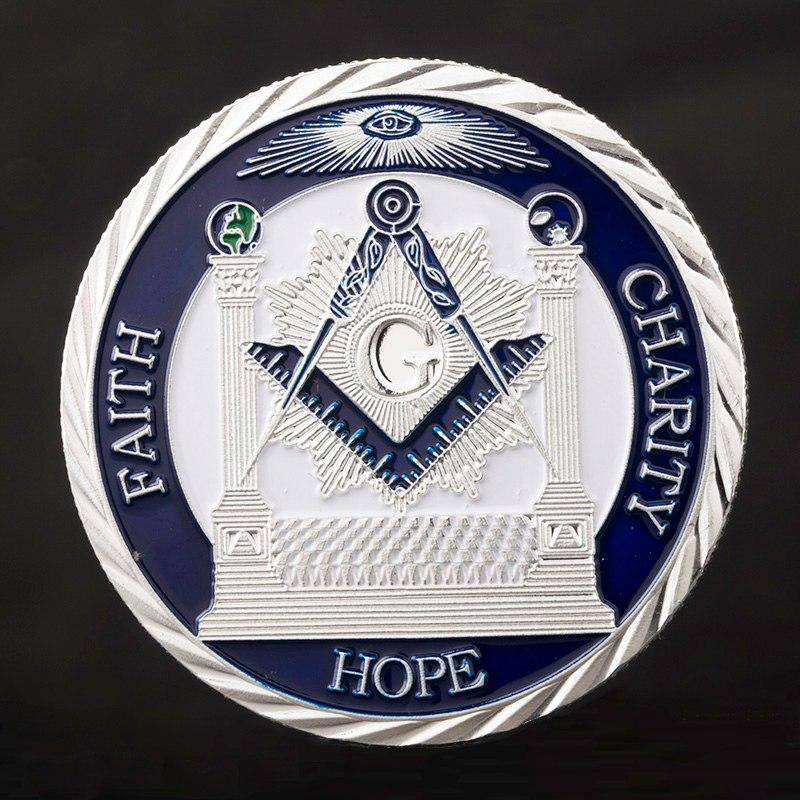 Master Mason Blue Lodge Coin - Faith Hope Charity Making Good Men Better Silver