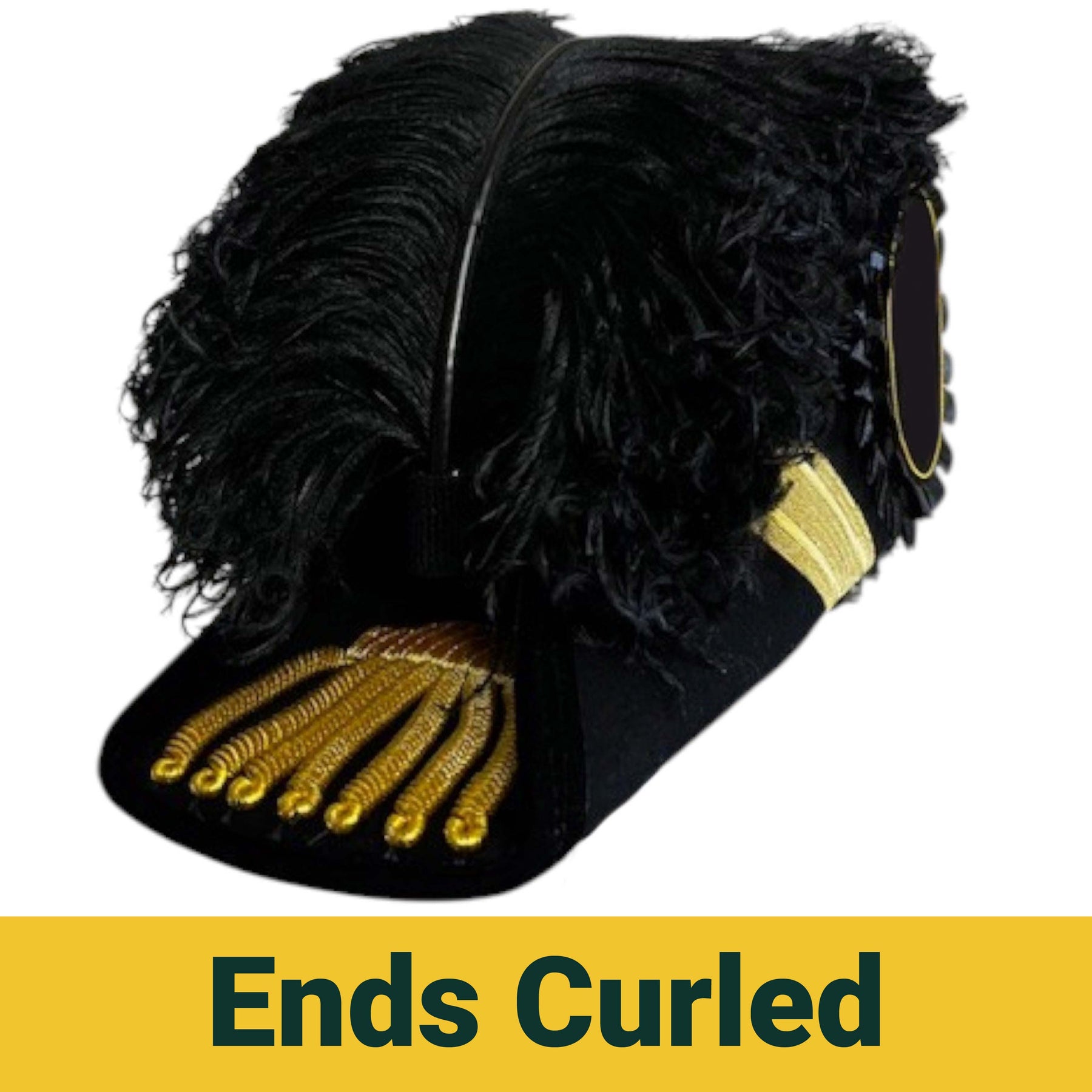 Grand Encampment Officer Knights Templar Chapeau - All Black Plumes - Bricks Masons