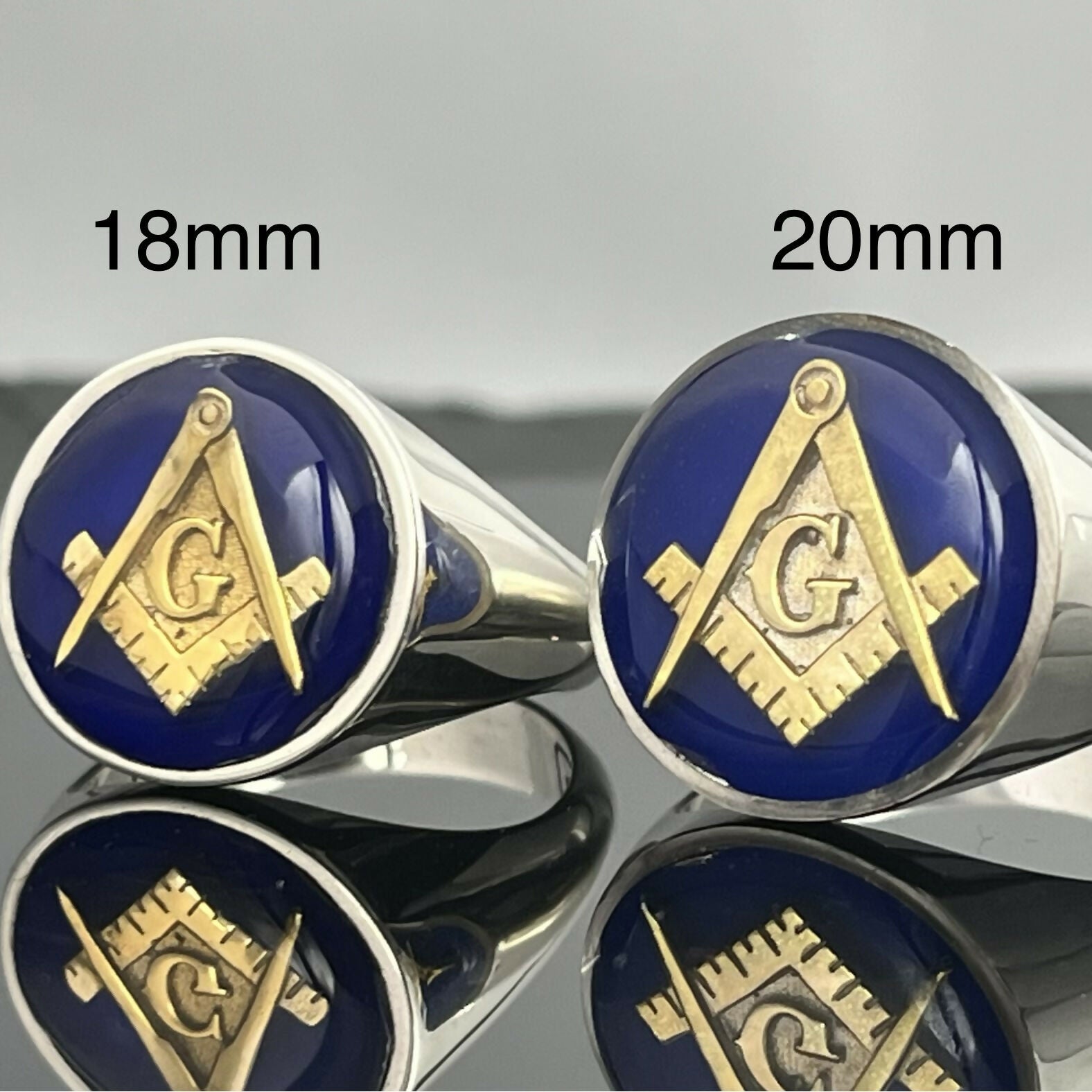 Master Mason Blue Lodge Ring - Blue With Gold Compass - Bricks Masons