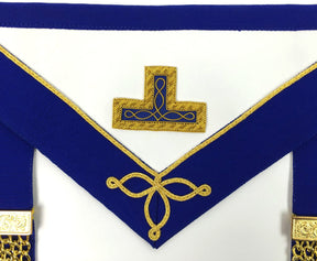 Provincial English Regulation Apron - White & Royal Blue