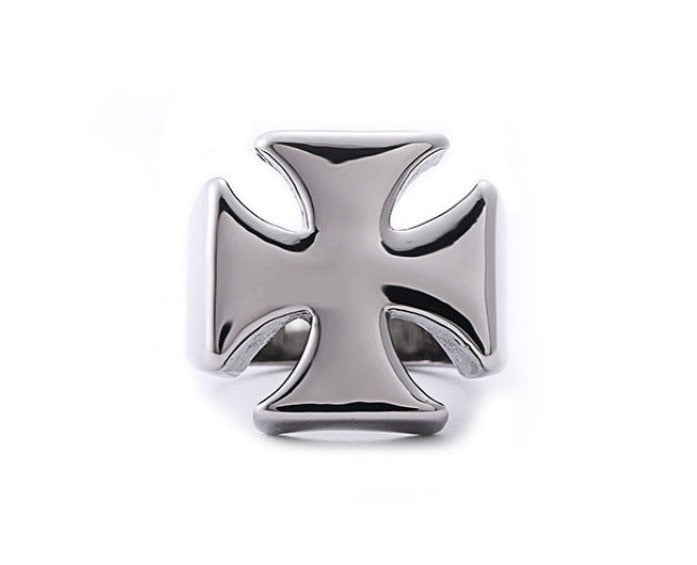 Knights Templar Commandery Ring - Full Stainless Steel Templar Cross - Bricks Masons