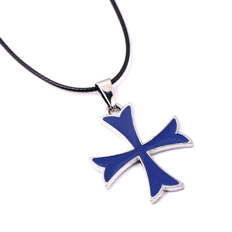 Knights Templar Commandery Necklace - Various Colors Cross-Shaped Pendant - Bricks Masons