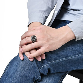 Knights Templar Ring - 18mm Stainless Steel - Bricks Masons