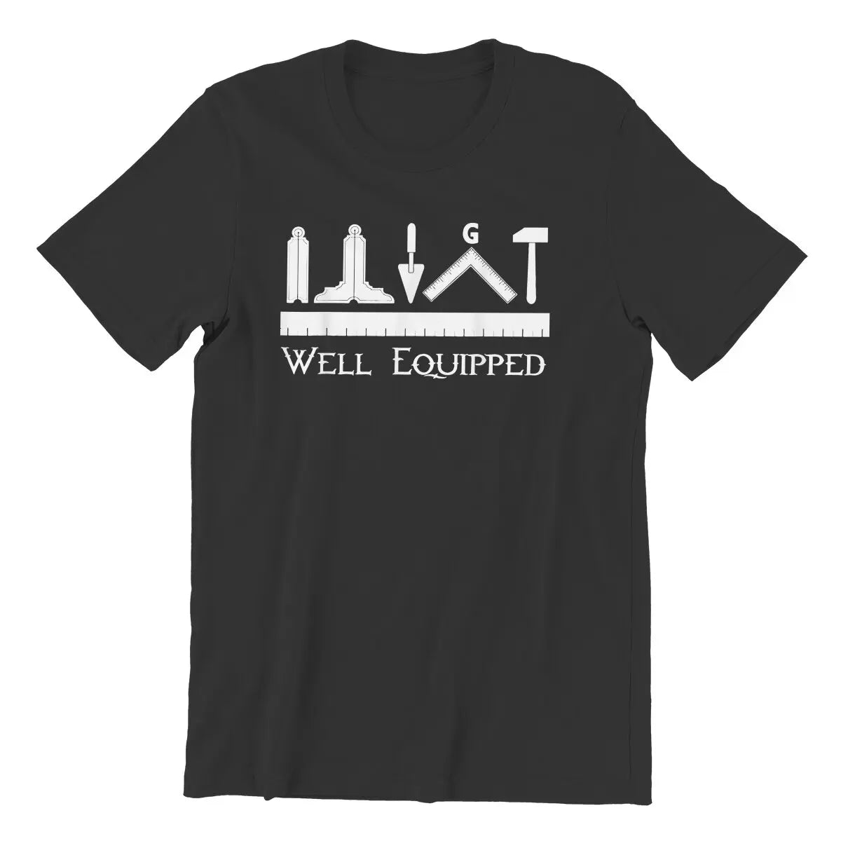 Master Mason Blue Lodge T-Shirt - Masonic Tools Design 100% Cotton - Bricks Masons