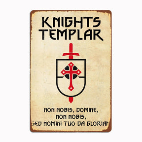 Knights Templar Canvas - Metal Sign - Bricks Masons