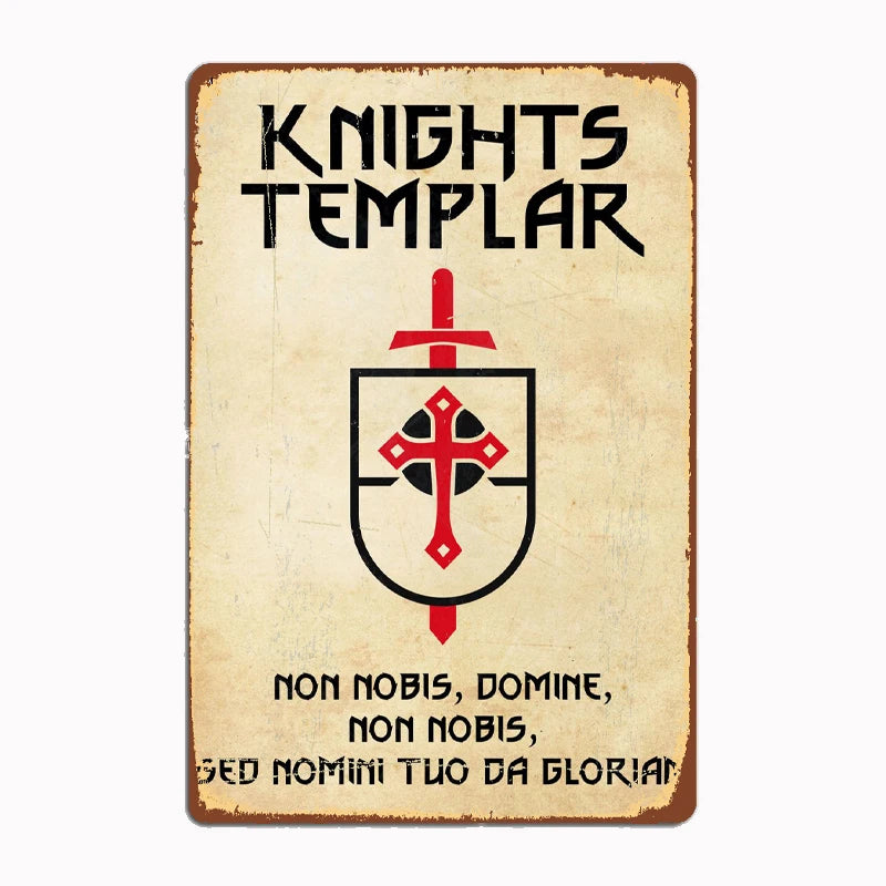 Knights Templar Canvas - Metal Sign - Bricks Masons