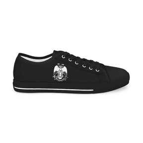 32nd Degree Scottish Rite Sneaker - Wings Down Low Top Black & White