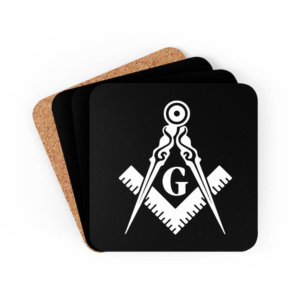 Master Mason Blue Lodge Coaster - Black Square & Compass G