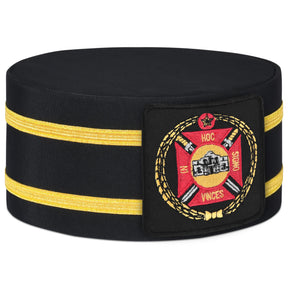 Knights Templar Commandery Crown Cap - Square Black Patch With Double Braid - Bricks Masons
