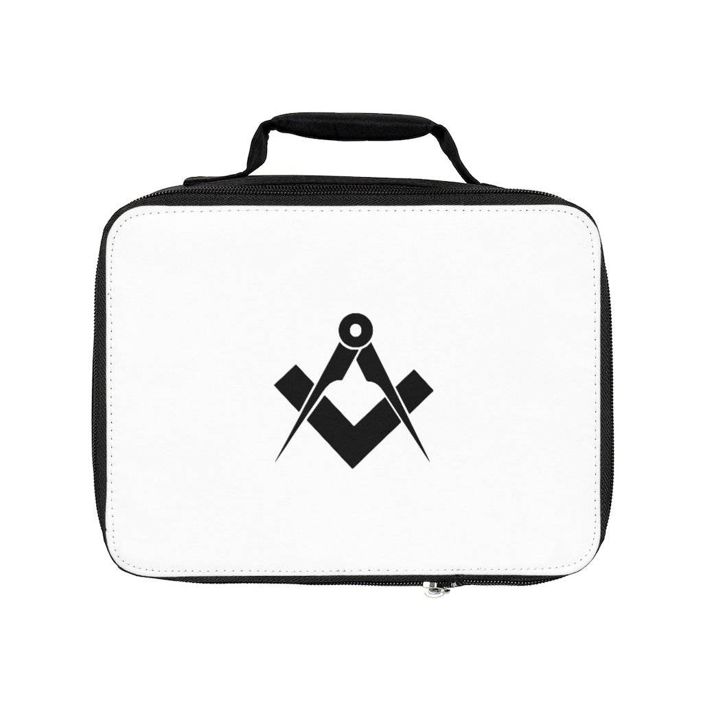 Master Mason Blue Lodge Lunch Bag - White with Square & Compass