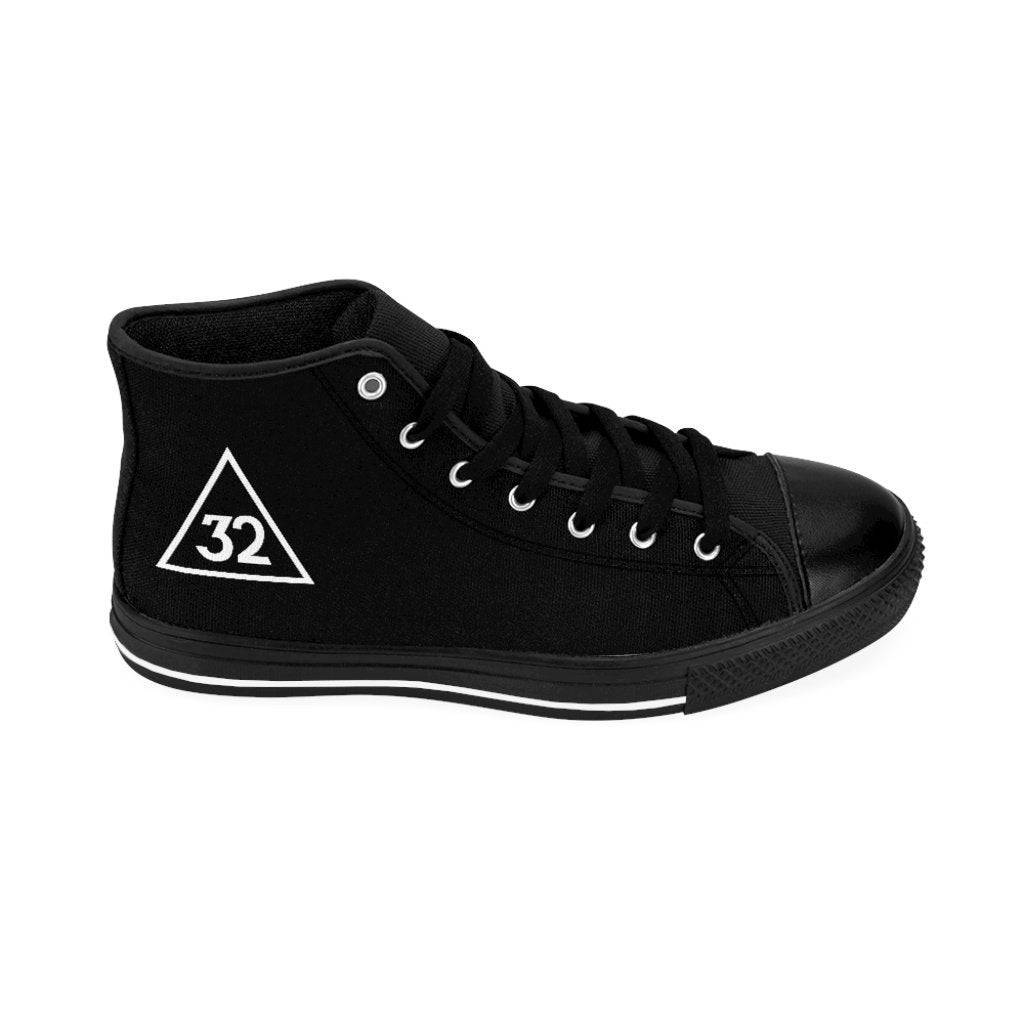 32nd Degree Scottish Rite Sneaker - High-top Black & White