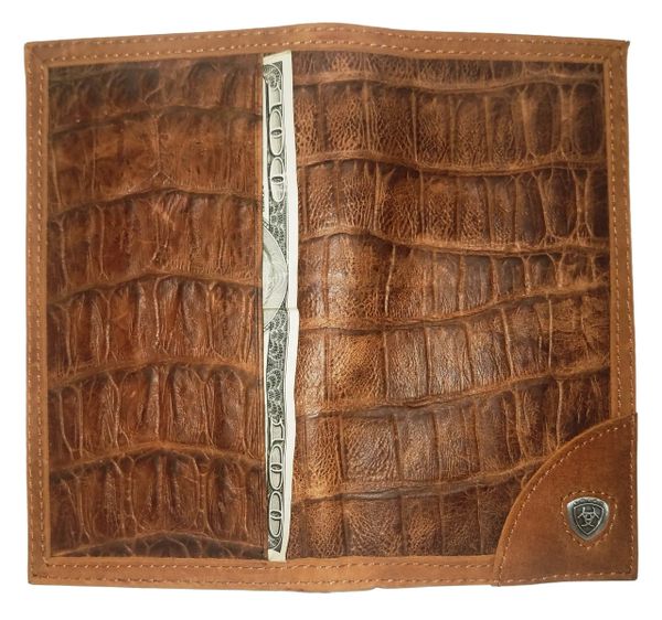 Master Mason Blue Lodge Wallet - Ariat Gator Print TX Mason - Bricks Masons