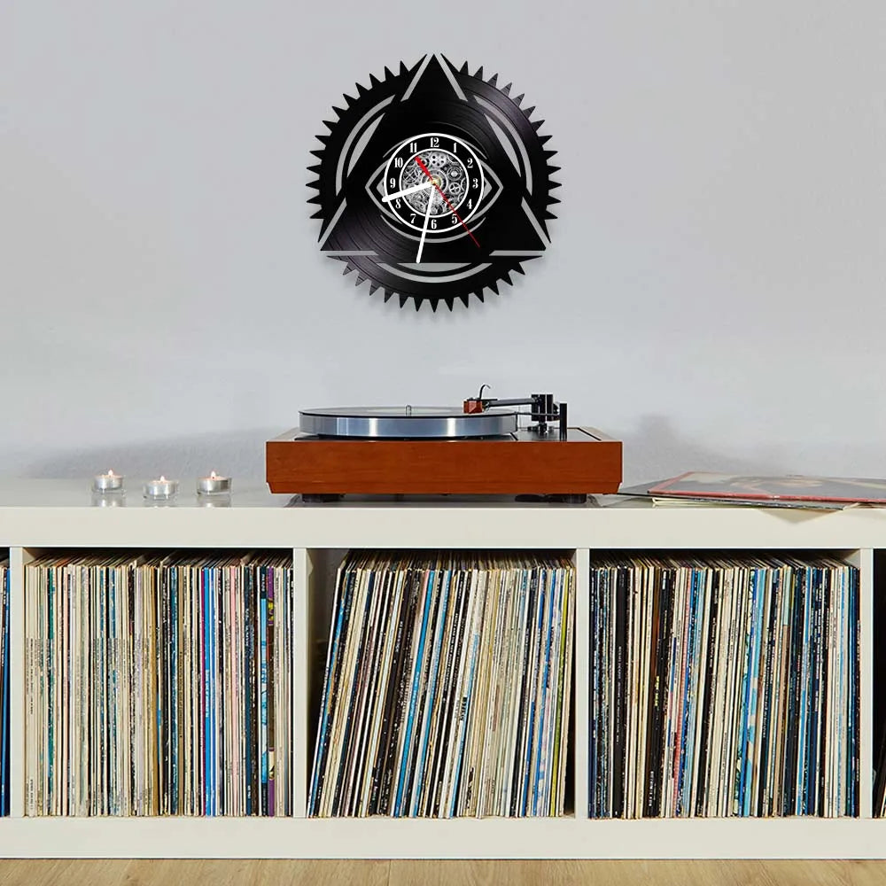 Eye Of Providence Wall Clock  - Black Color With Led Light Option - Bricks Masons