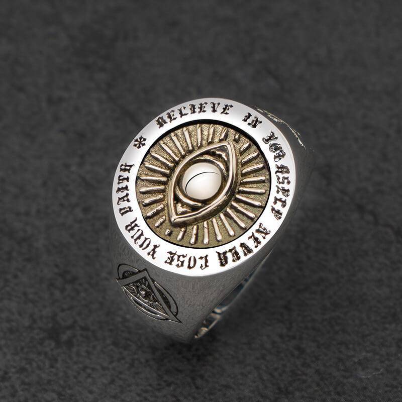 Eye Of Providence Ring - Resizable Silver - Bricks Masons
