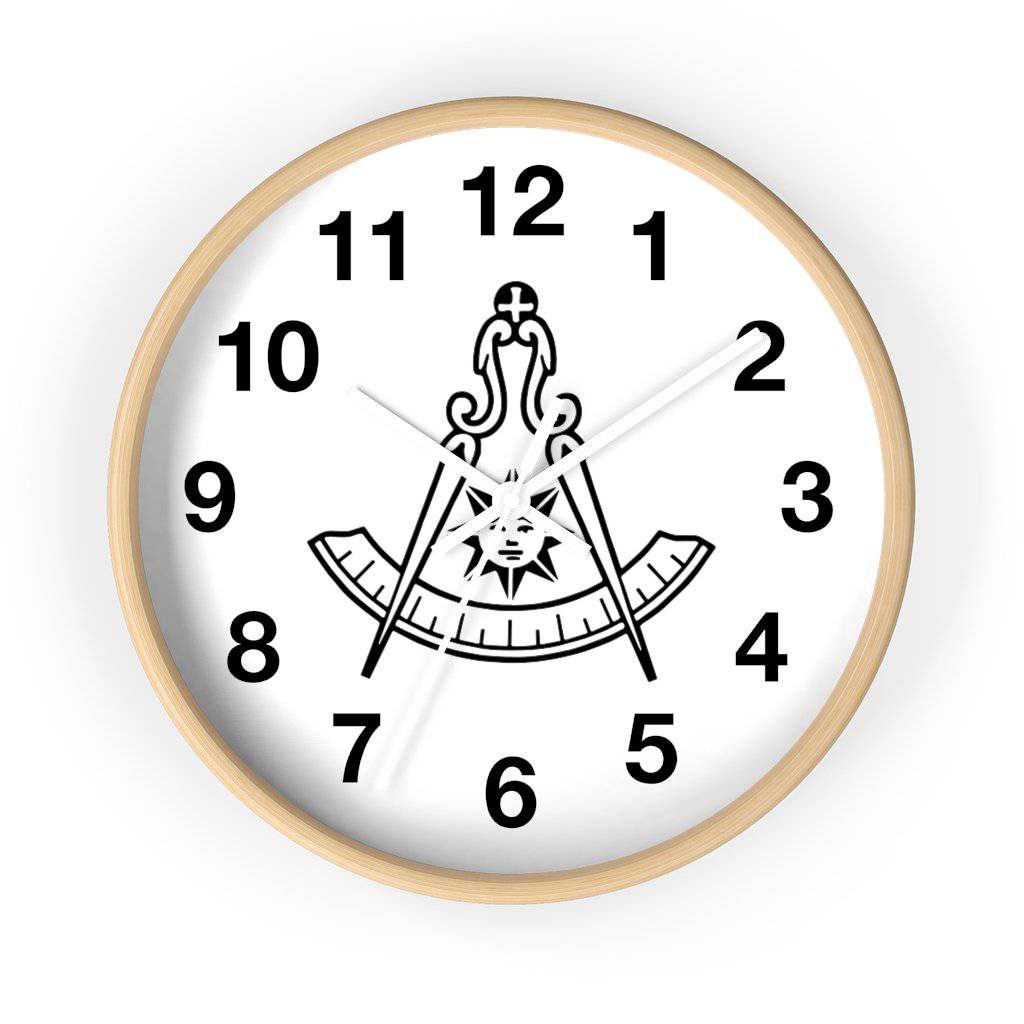 Past Master Blue Lodge California Regulation Clock - Wooden Frame