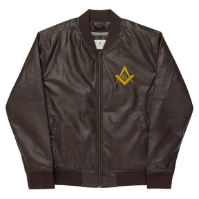 Master Mason Blue Lodge Jacket - Square and Compass G Leather Golden Embroidery