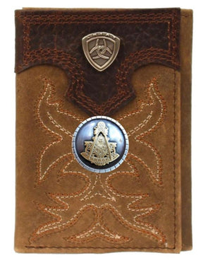 Past Master Blue Lodge Wallet - Ariat Long Length - Bricks Masons
