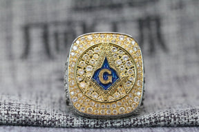 Master Mason Blue Lodge Ring - Prince Hall 18k Yellow Gold Plated Face - Bricks Masons