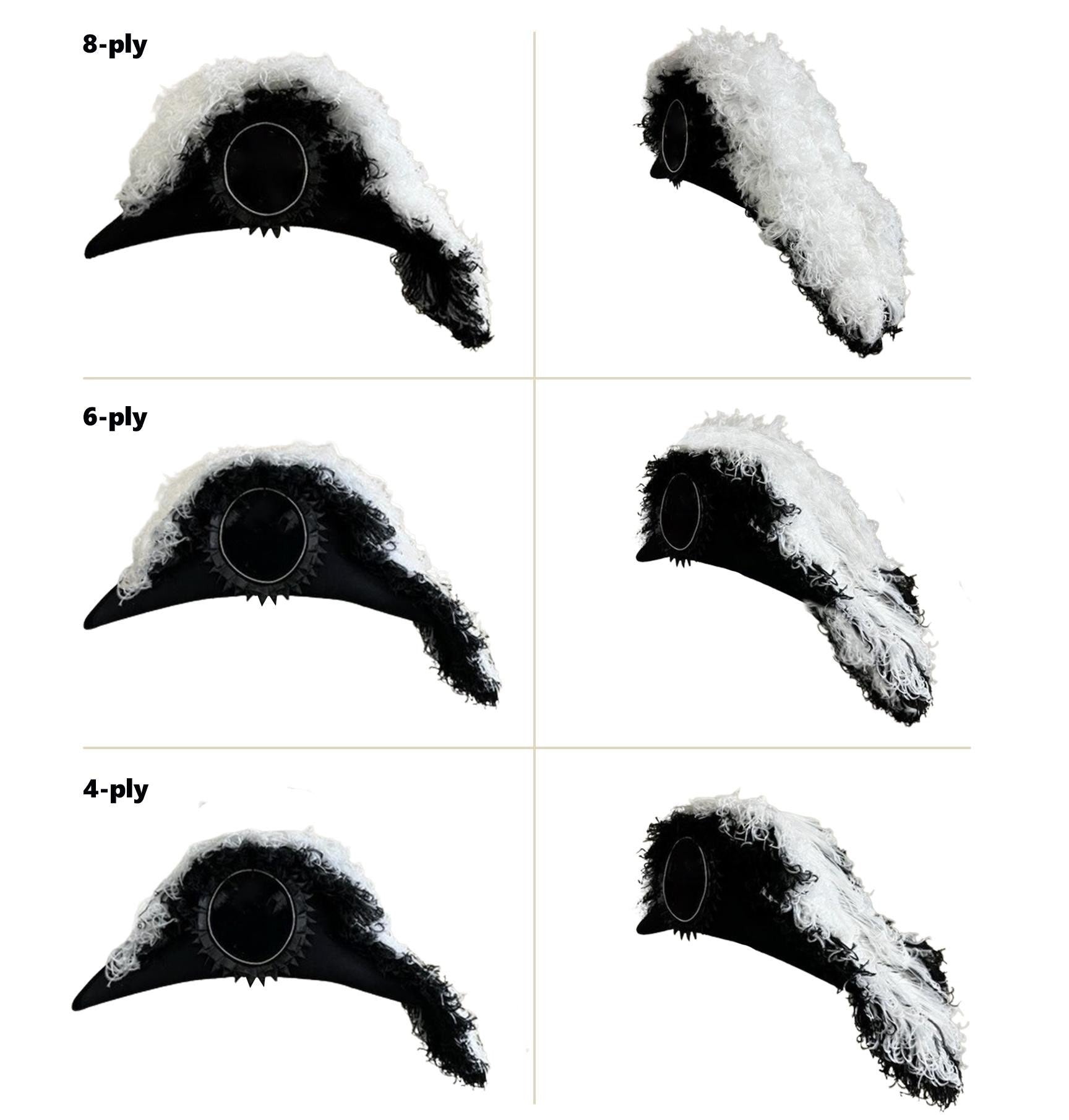 Grand Encampment Officer Knights Templar Commandery Chapeau - Black Underlayer Plumes - Bricks Masons