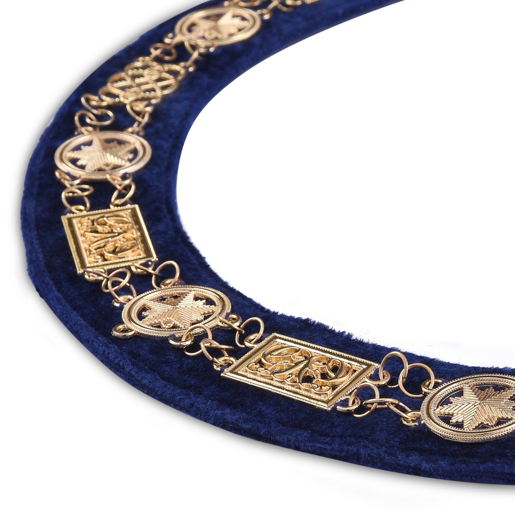 Craft Grand Officers Chain Collar - Silver Plated on Black Velvet - Bricks Masons