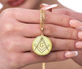 Master Mason Blue Lodge Necklace - Square & Compass G Various Sizes & Colors - Bricks Masons