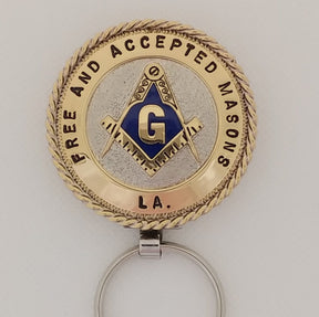 Master Mason Blue Lodge Keychain - Free & Accepted Masons Square Compass G - Bricks Masons
