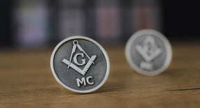 Master Mason Blue Lodge Cufflinks - Personalized with Initials - Bricks Masons