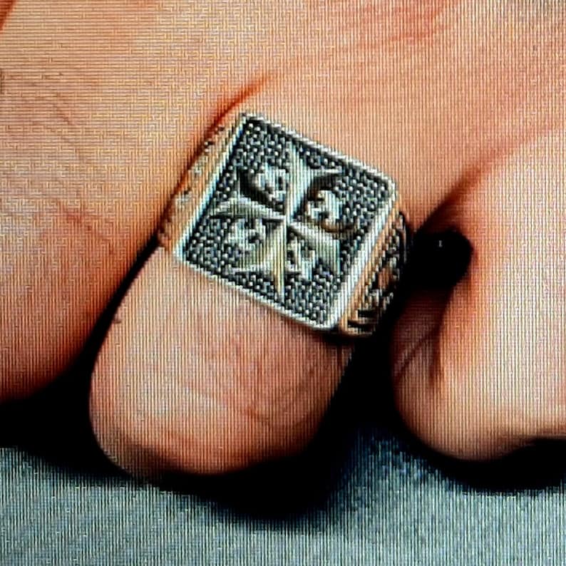 Order Of Malta Ring - Medieval gold, Templar cross ring, Free Mason ring, Lodje ring - Bricks Masons