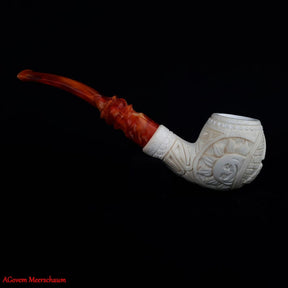 Eye Of Providence Meerschaum Pipe - Handmade Natural Bee Wax - Bricks Masons