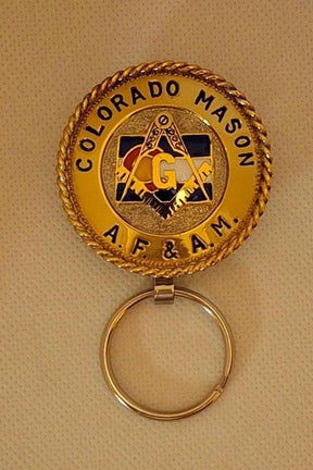 Master Mason Blue Lodge Keychain - Handcrafted Colorado State Red, White & Blue - Bricks Masons