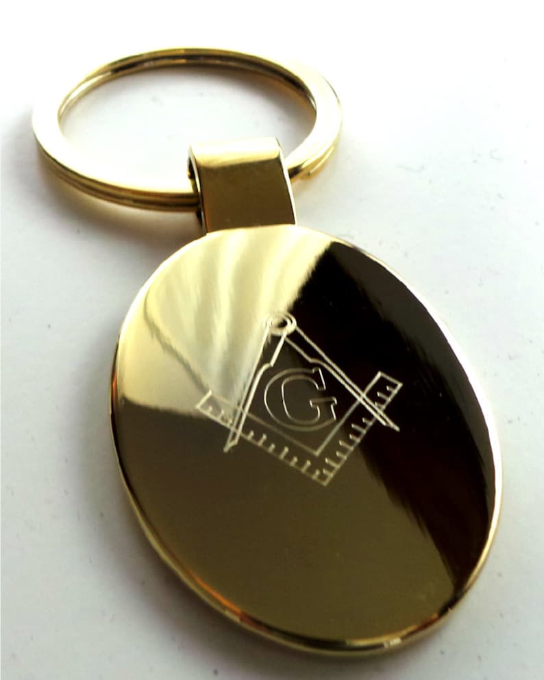 Master Mason Blue Lodge Keychain - 24k Gold Cufflinks Presentation Case with Certificate - Bricks Masons