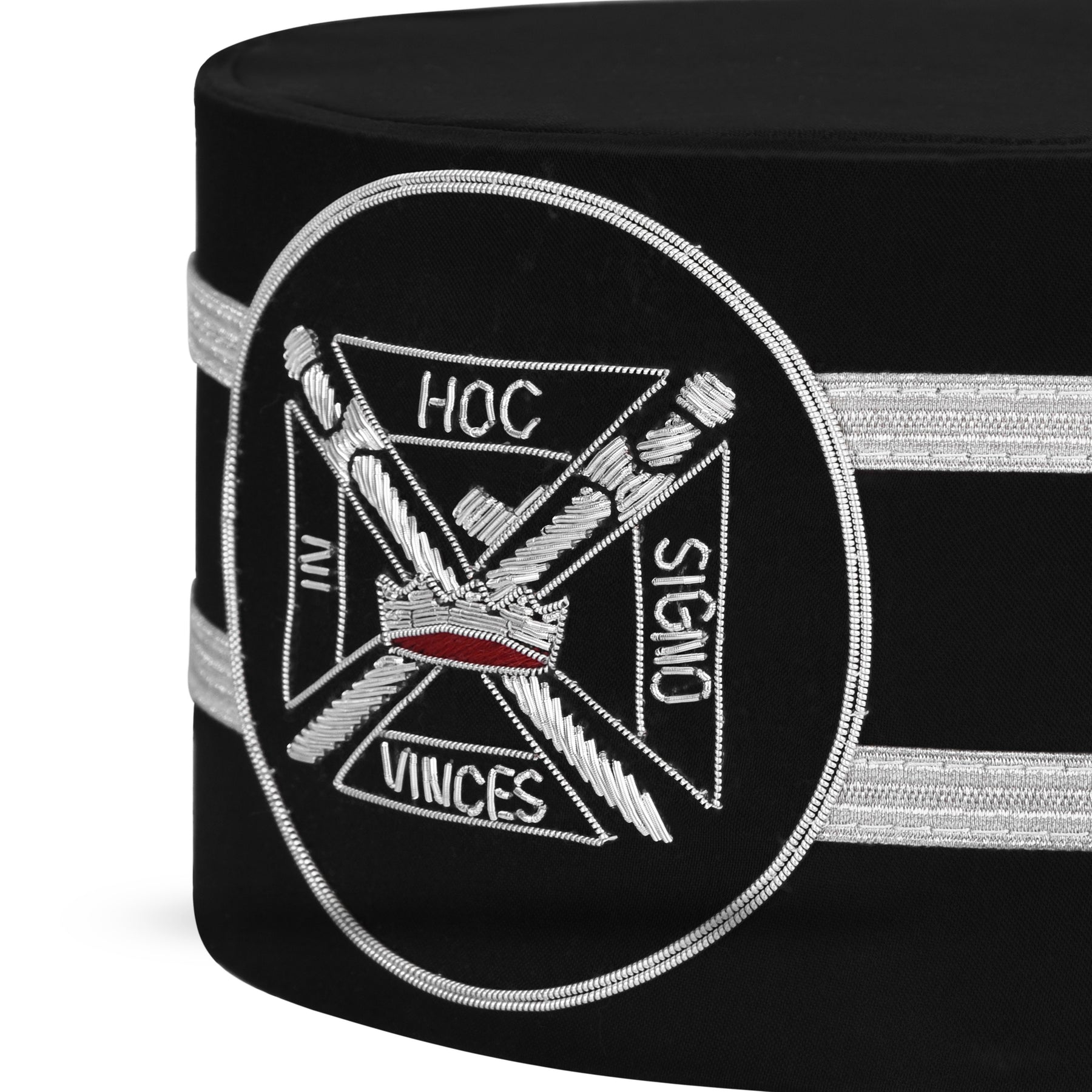 Knights Templar Crown Cap - Silver Embroidered Emblem With Double Braid - Bricks Masons