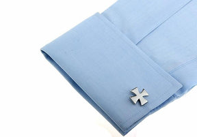 Knights Templar Cufflink - Silver Cross - Bricks Masons