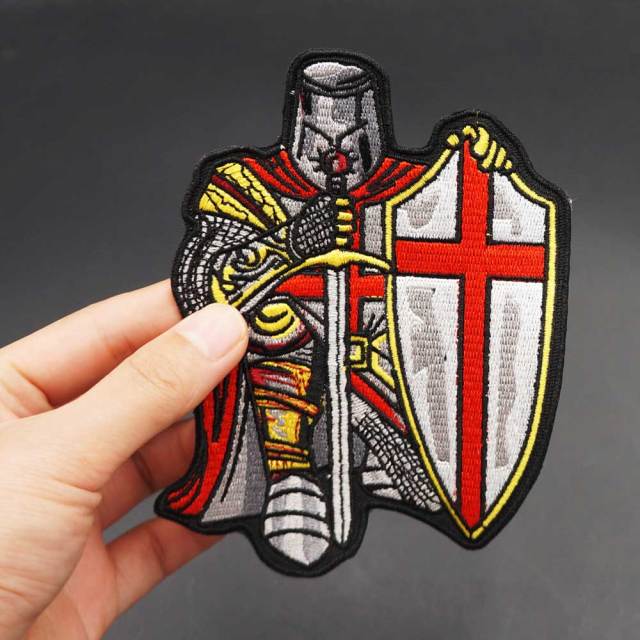 Knights Templar Patch - HANDMADE Crusader Embroidered - Bricks Masons