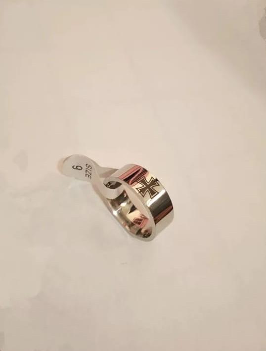 Knights Templar Ring - Cross Band - Bricks Masons