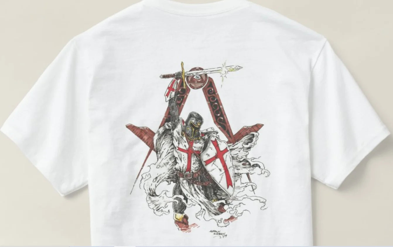 Knights Templar T-Shirt - Cotton Short Sleeve O-Neck - Bricks Masons