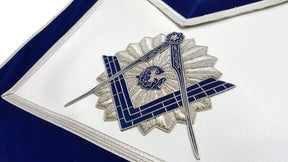 Master Mason Blue Lodge Apron - Royal Blue Velvet - Bricks Masons
