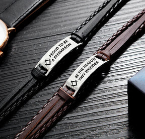 Master Mason Blue Lodge Bracelet - Black & Brown - Bricks Masons