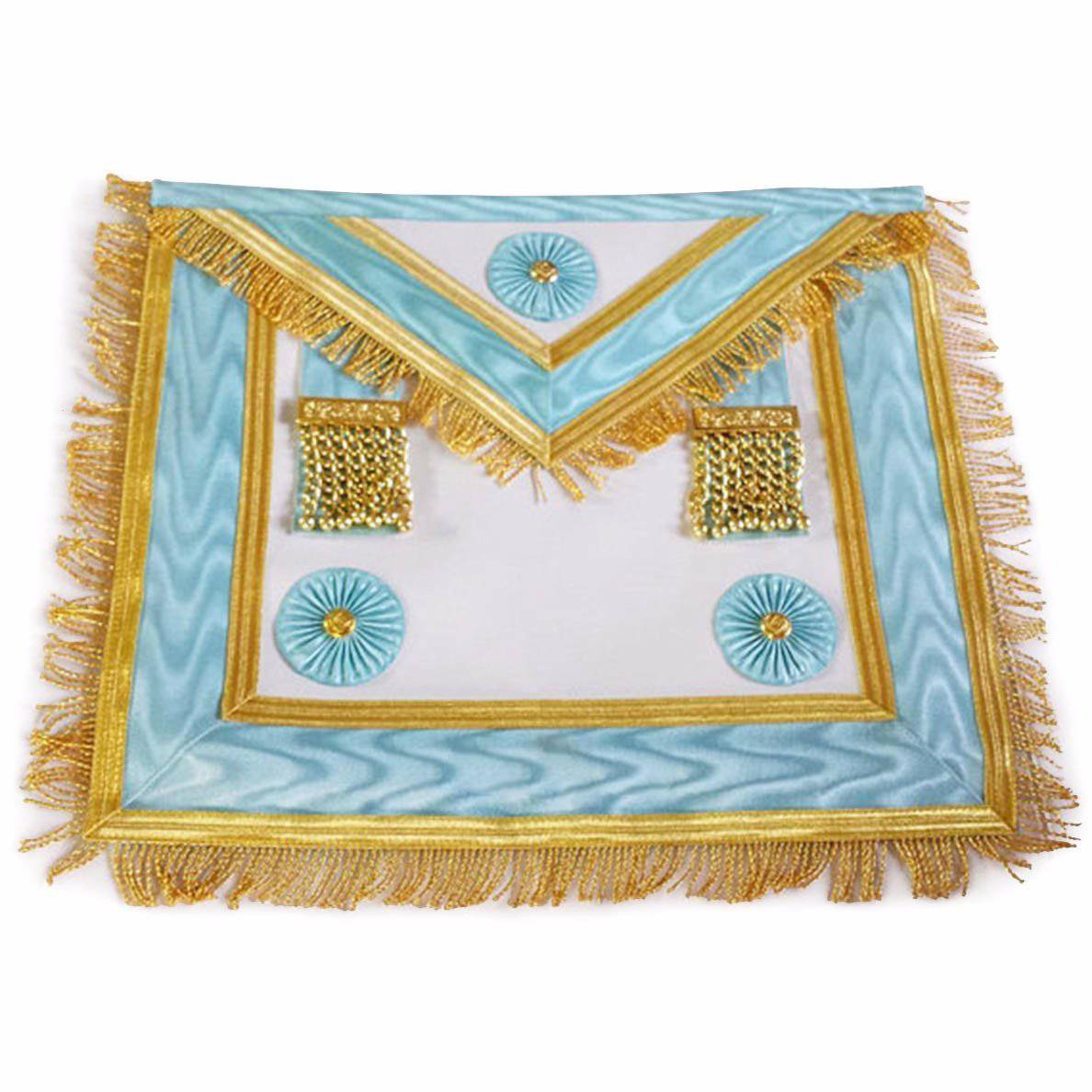 Master Mason Blue Lodge Canada Regulation Apron - Sky Blue with Rosettes - Bricks Masons