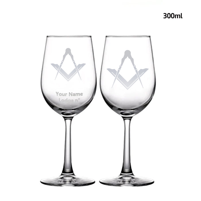 Master Mason Blue Lodge Champagne Flute - 2 Pieces Set - Bricks Masons