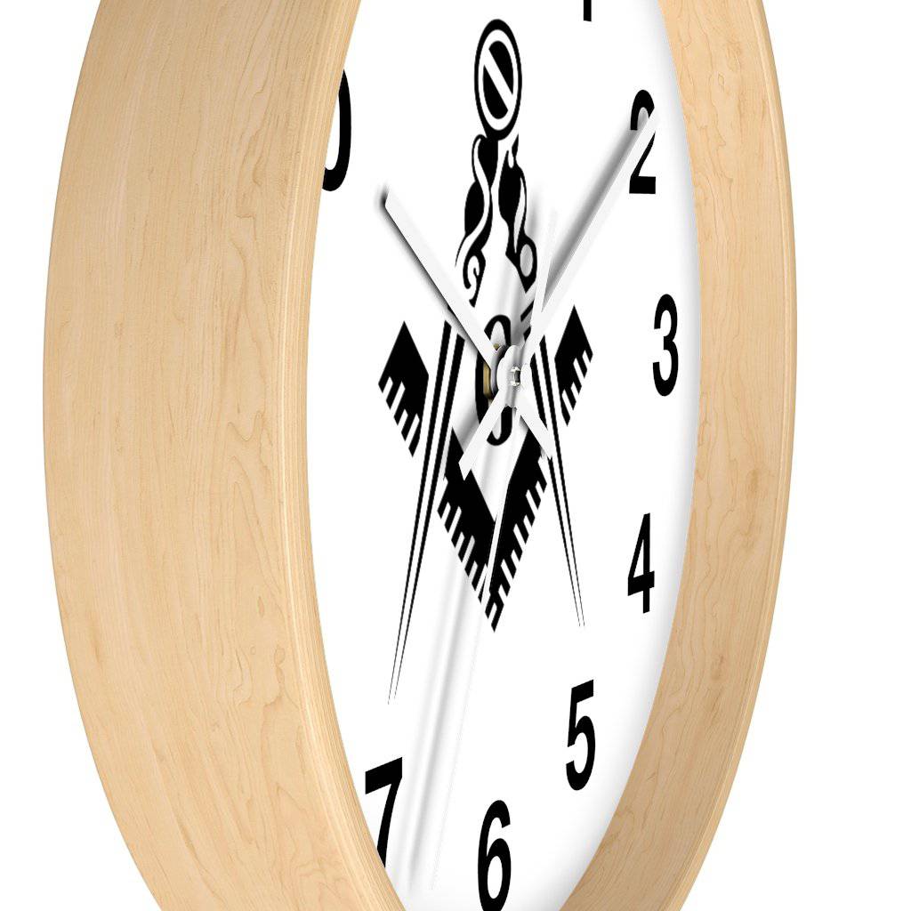 Master Mason Blue Lodge Clock - Square & Compass G - Bricks Masons