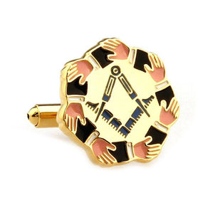 Master Mason Blue Lodge Cufflink - Circle Arms - Bricks Masons