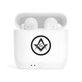 Master Mason Blue Lodge Earbud - Wireless Square & Compass G - Bricks Masons