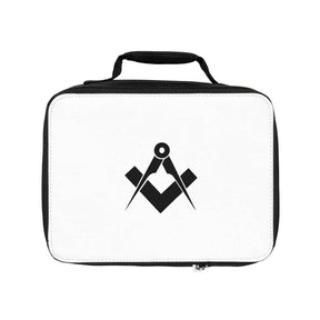 Master Mason Blue Lodge Lunch Bag - White with Square & Compass - Bricks Masons