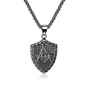 Master Mason Blue Lodge Necklace - Multiple Colors Shield - Bricks Masons