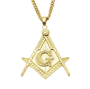 Master Mason Blue Lodge Necklace - Various Titanium Steel Colors - Bricks Masons