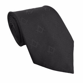 Master Mason Blue Lodge Necktie - Black Square Compass - Bricks Masons